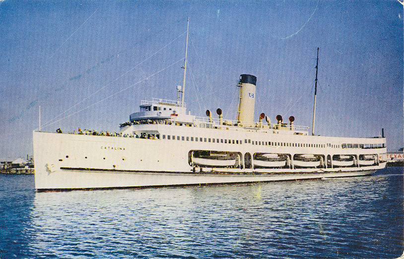 The Steamer "Catalina" in the main channel San Pedro. Card is dated August 1951. From the SanPedro.com postcard collection