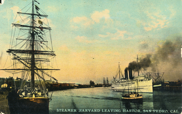 Steamer Harvard Leaving Harbor San Pedro, Cal.